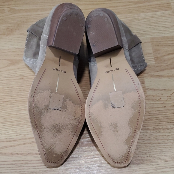 Dolce Vita Size 9 Taupe Suede Ankle Booties - Picture 8 of 12